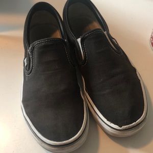 vans black slip ons